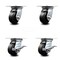 Service Caster 4 Inch Rubber on Steel Swivel Caster Set with Roller Bearings 2 Brakes SCC SCC-35S420-RSR-2-SLB-2 - alternate 1